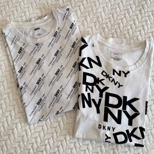 2 DKNY Black and White Short Sleeve Tees